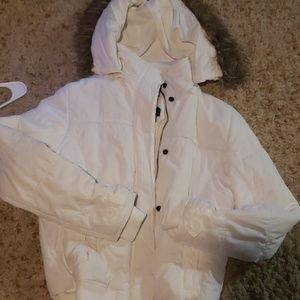 white winter jacket